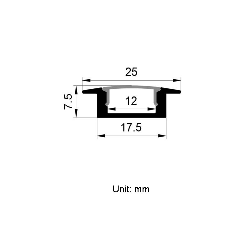Recessed LED Aluminum Profile With Flange For 12mm LED Strip Lights Recessed LED Aluminum Profile With Flange For 12mm LED Strip Lights